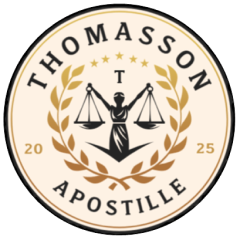 Thomasson Apostille logo with scales